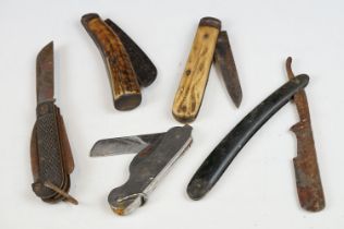 A collection of four vintage pocket knives to include a military issued examples together with a cut