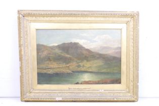 Welsh School, The Upper Lake of Llanberis, oil on canvas, 38 x 58.5cm, gilt framed