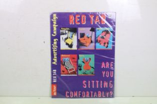 Levi's Red Tag advertising poster featuring pop art chairs, reads 'Are You Sitting Comfortably?'.