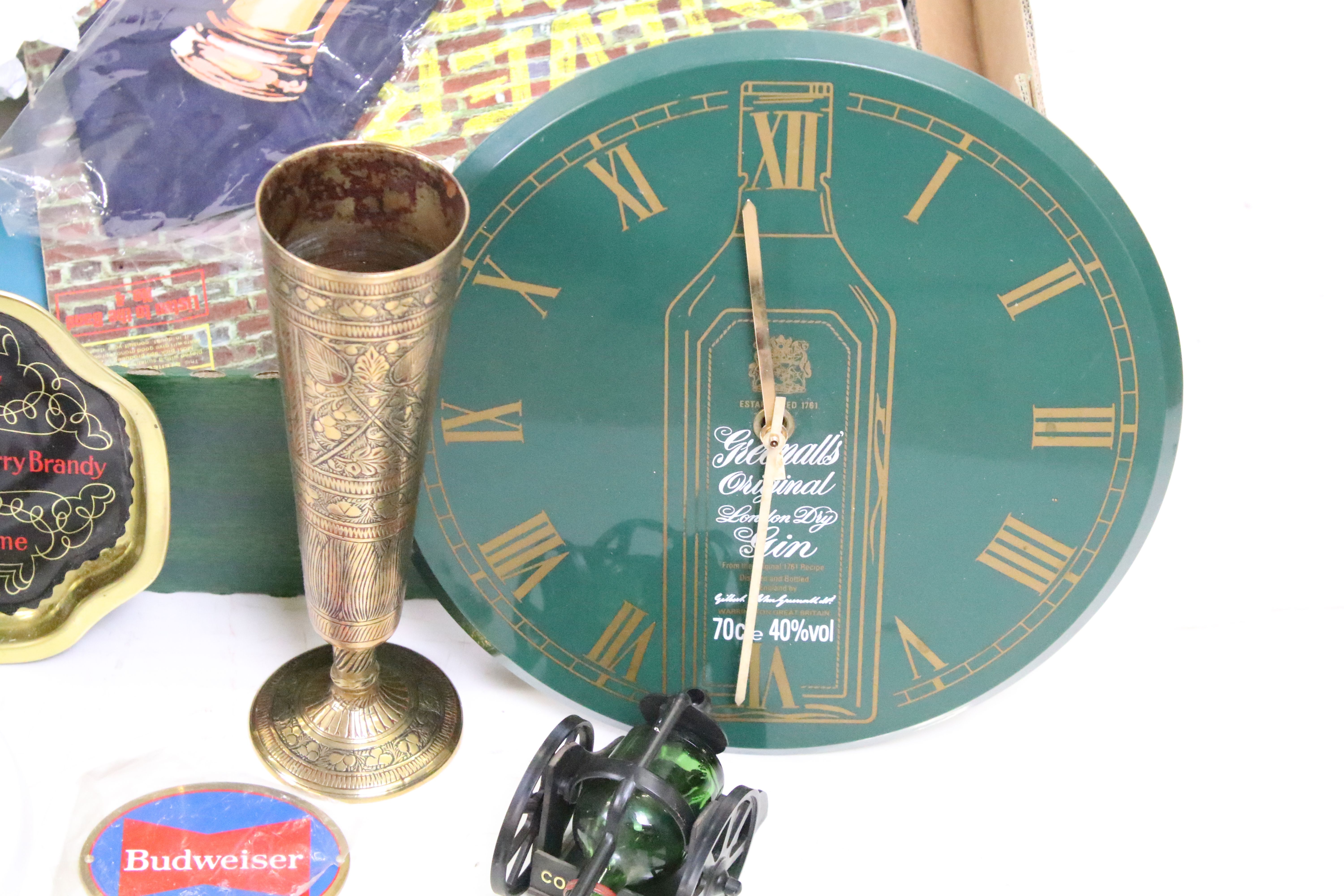 A box of mixed collectables to include Brewery advertising, brassware, clock....etc. - Image 4 of 6
