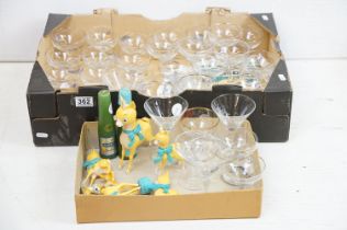 Advertising - A collection of 32 Babycham glasses, together with five Babycham advertising deer