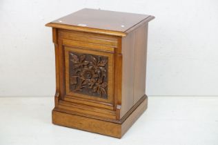 Late 19th century Music Cabinet with hinged lid opening to a music sheet sectioned interior,