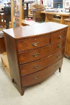 Antique Mahogany Chest of Two Short over Three Long Drawers raised on swept feet, 105cm high x 102cm