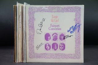 Vinyl / Autographs - 14 Fairport Convention albums spanning their career, all signed by band