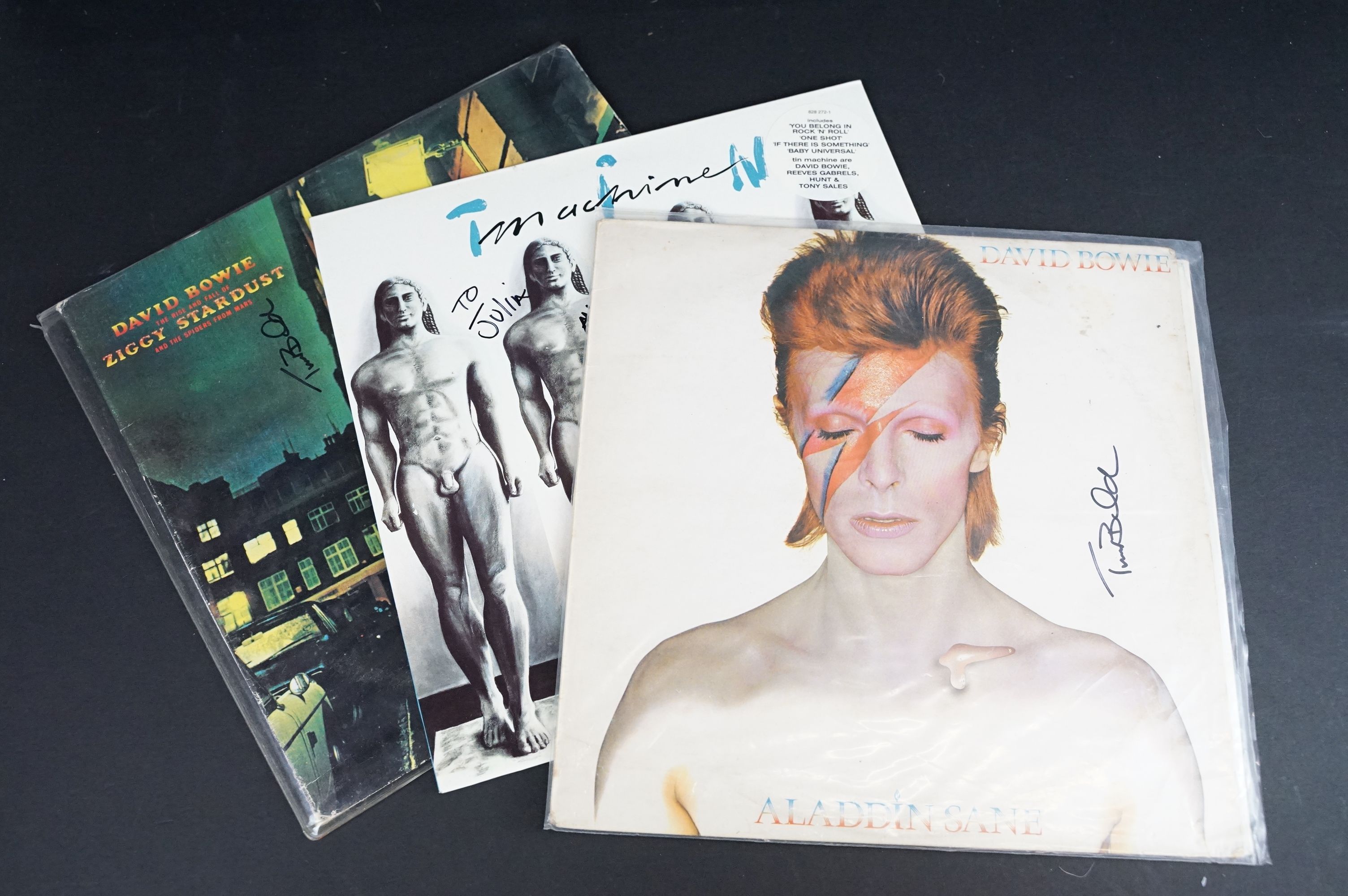 Vinyl / Autographs - 15 David Bowie and related albums signed by members of David Bowie’s band and - Image 7 of 8