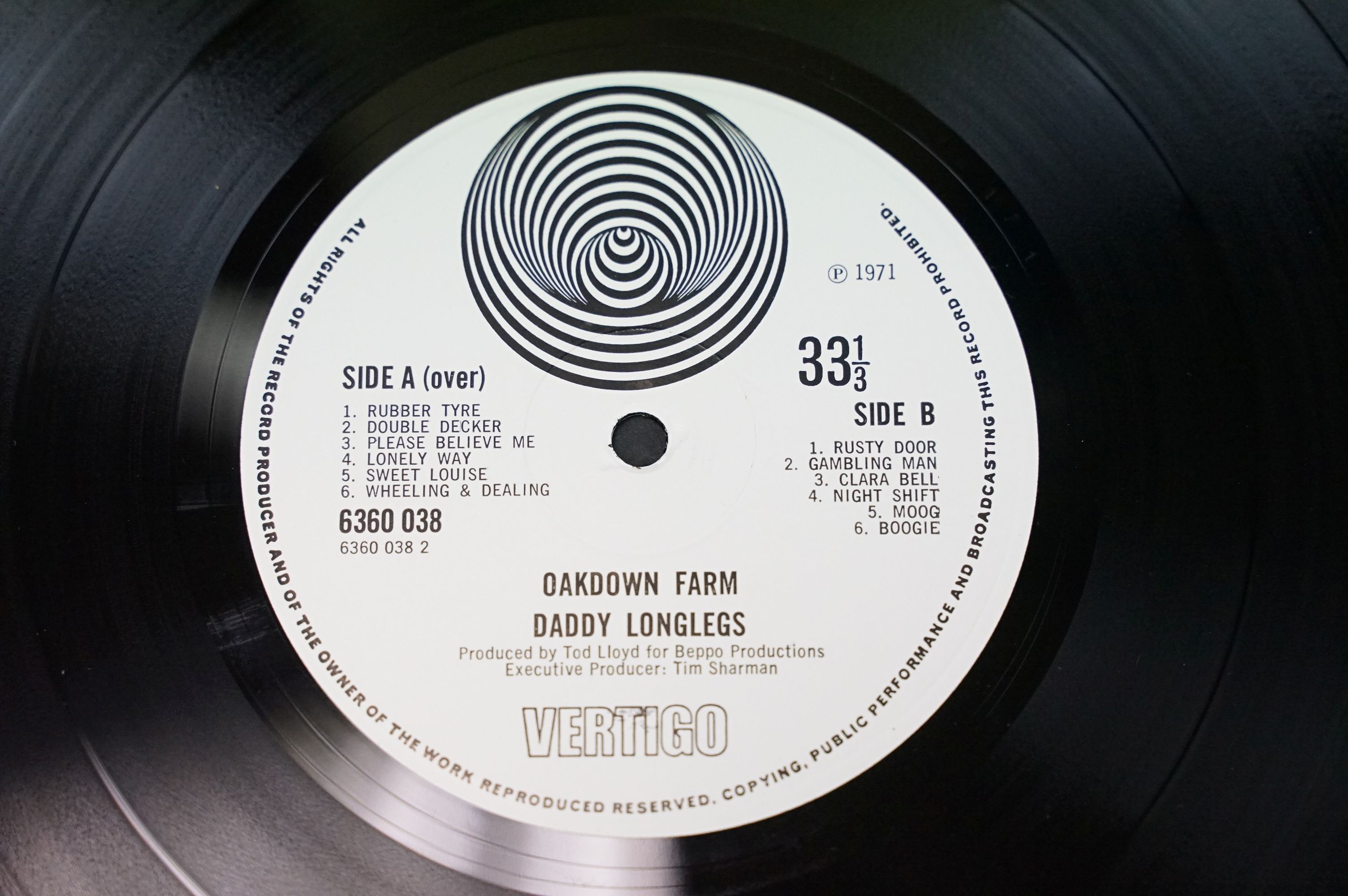Vinyl - Daddy Longlegs – Oakdown Farm, original UK 1971 1st pressing, large vertigo swirl, with - Image 5 of 7