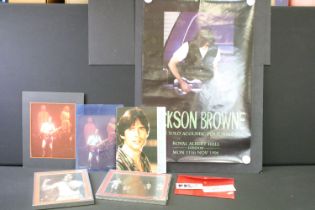 Memorabilia & Autographs - Jackson Browne items to include 2 tickets (signed), photo (signed to