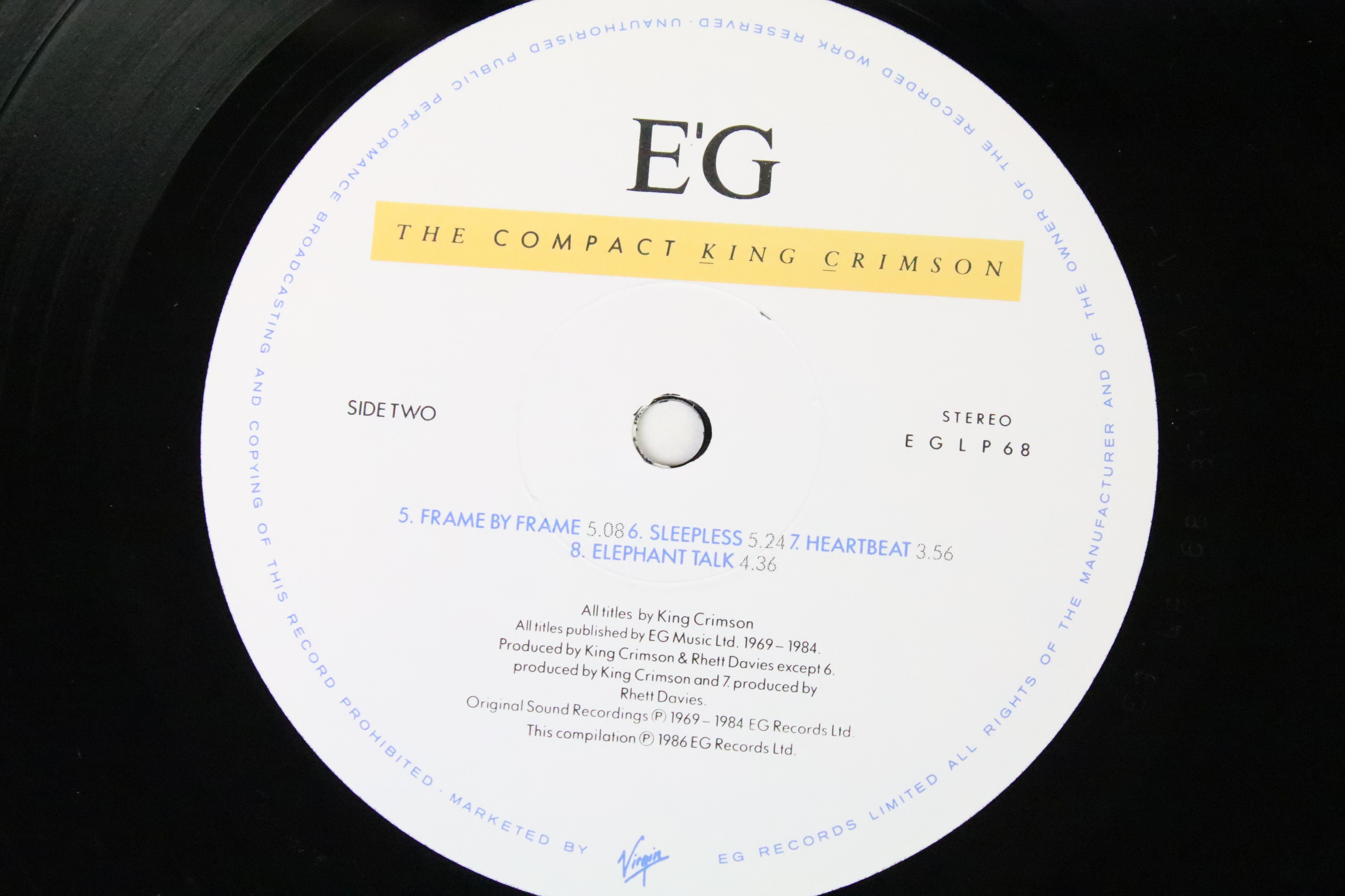Vinyl / Autographs - King Crimson – The Compact King Crimson, original UK 1986 double album, EG - Image 9 of 14
