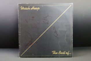 Vinyl / Autographs - Uriah Heep - The Best Of. Bronze Records ILPS 9375, signed in front by 4