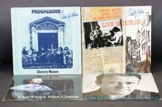 Vinyl / Autographs - 4 albums all signed by Christy Moore. Condition VG overall