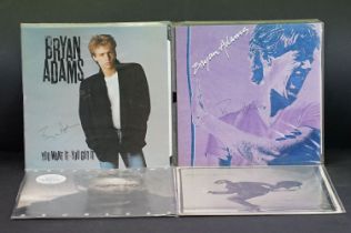 Vinyl / Autographs - 4 signed albums by Bryan Adams, all signed by Bryan Adams, Condition VG+