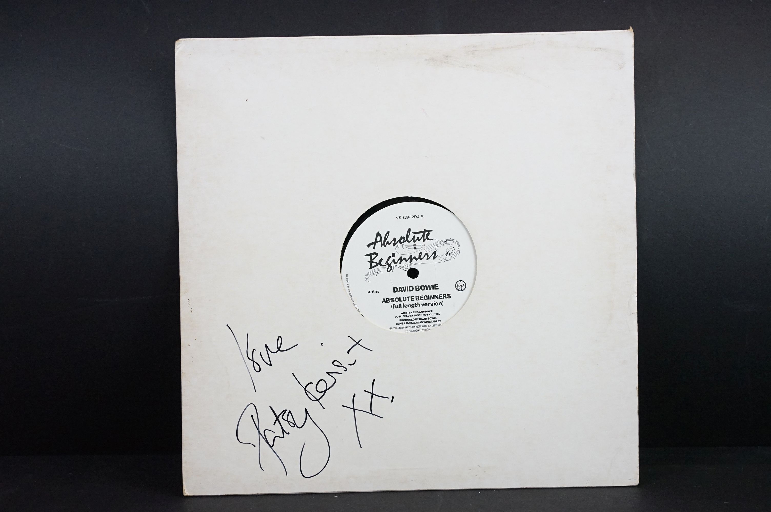 Vinyl / Autographs - 7 signed David Bowie 12” singles including demo promos, to include: Let’s Dance - Image 7 of 8