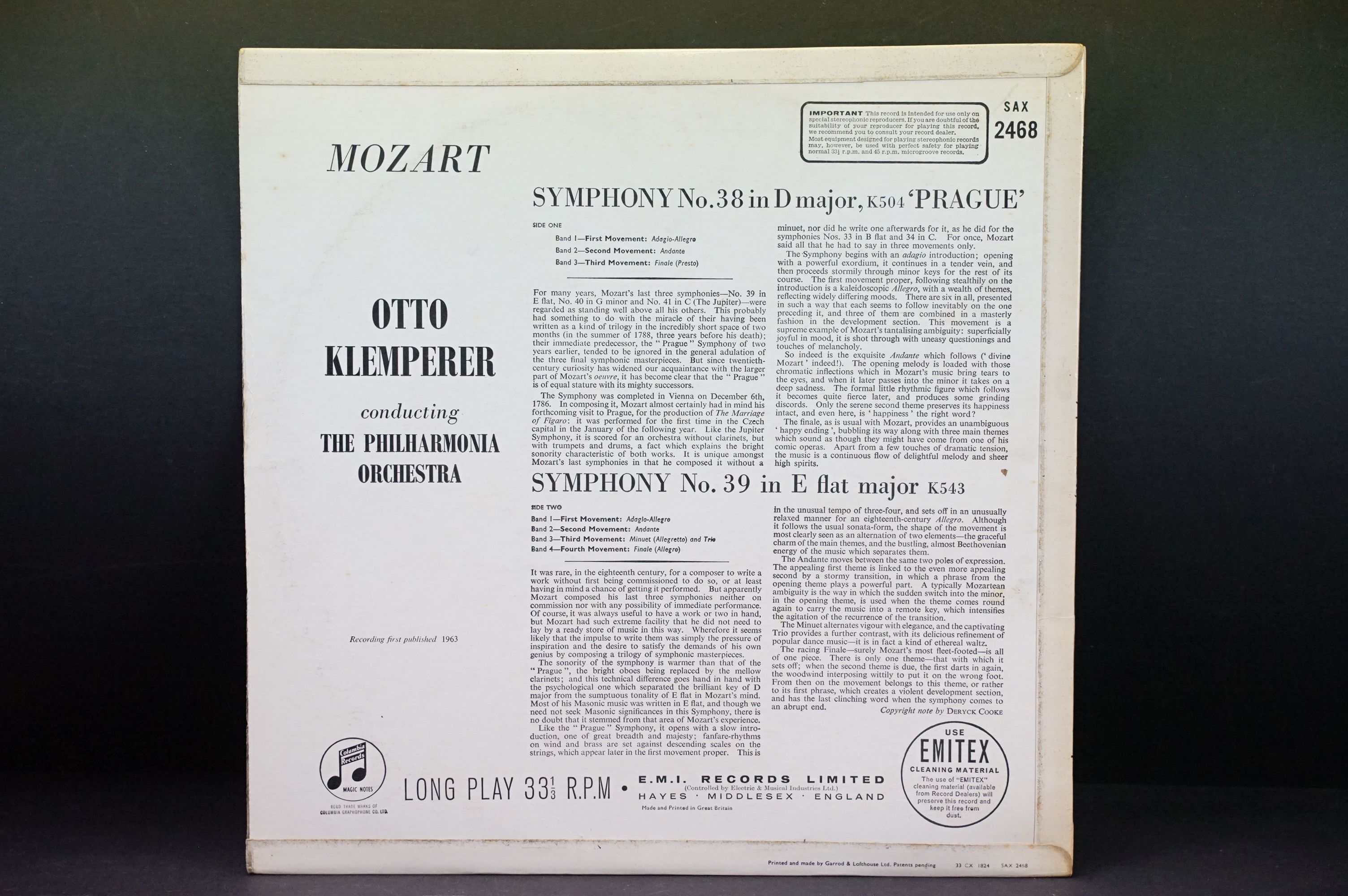 Vinyl - Classical - 3 ED 1 / ED 2 Classical albums on Columbia Records, to include: SAX 2468 - - Image 9 of 13