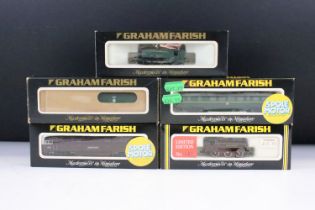 Five boxed Graham Farish N gauge locomotives to include 1104 Pannier Tank GWR, 8426 Western Courier,