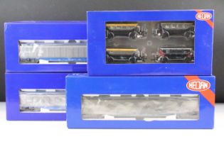 Four boxed Heljan OO gauge items of rolling stock to include 5010 Cargowagen basic blue & silver