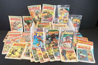 Comics - A large collection of comics, circa 1970's, to include Marvel, Look-in, Battle, Buster,