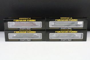 Four boxed/cased Graham Farish N gauge locomotives to include 371600 Class 42 Warship Diesel D817