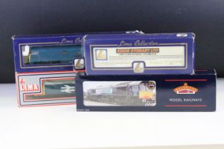 Four boxed OO gauge locomotives to include Bachmann 32977 Class 66/9 Diesel DRS/Stobert Rail 66411