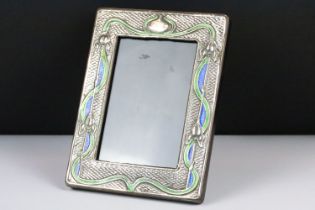 Silver and Enamel Art Nouveau style Easel Back Picture Frame