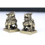 A pair of Chinese seals in the form of Dogs of Foo
