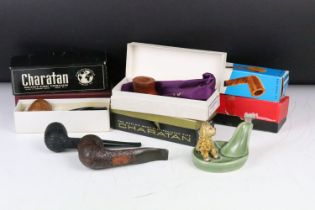 A collection of boxed and unboxed smokers pipes to include Charatan examples together with a Wade