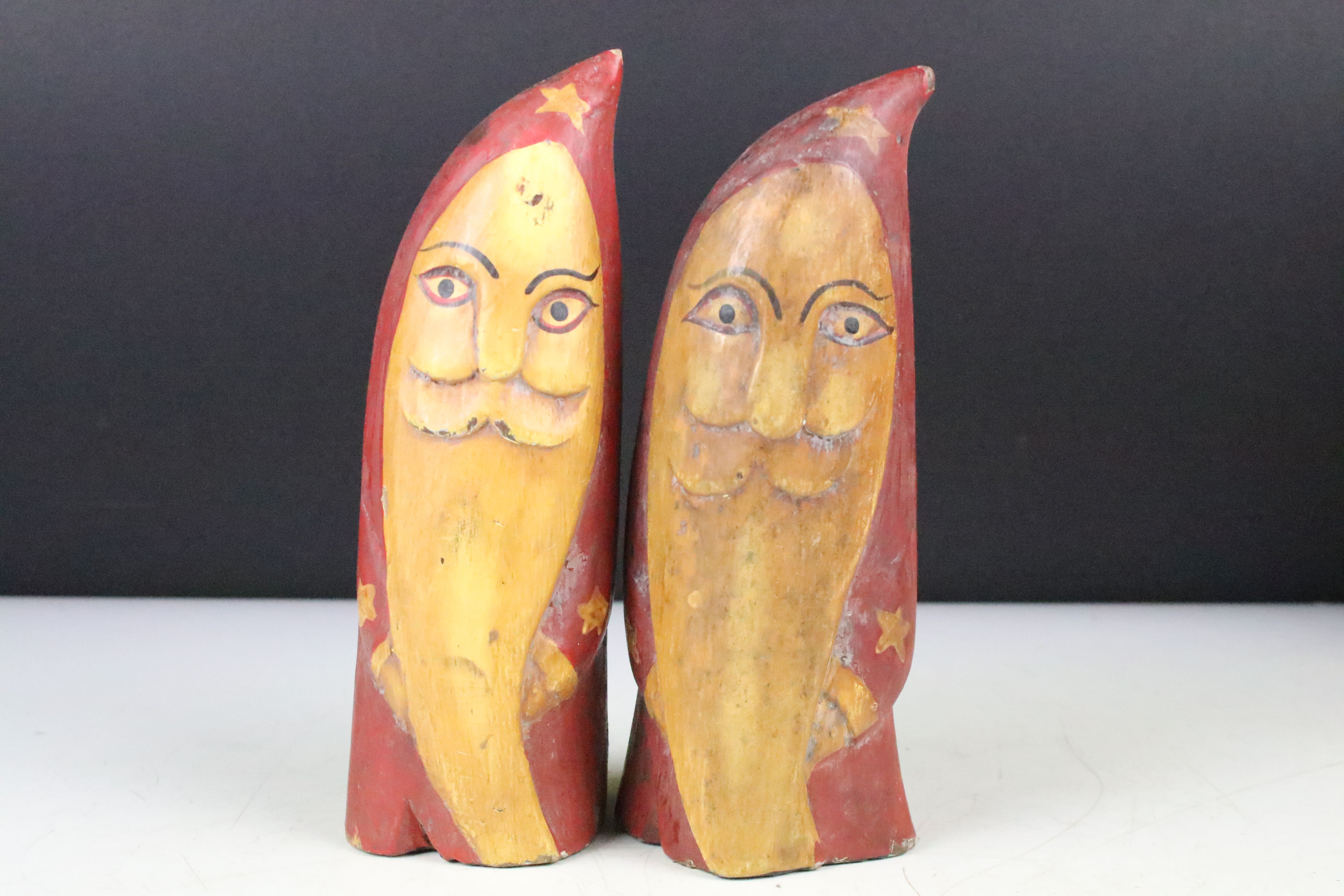 Set of four Scandinavian style folk art painted wooden figures, tallest approx 20cm - Image 4 of 5
