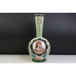 Late 19th / Early 20th century Opaque Glass Vase decorated with a central panel of a young lady