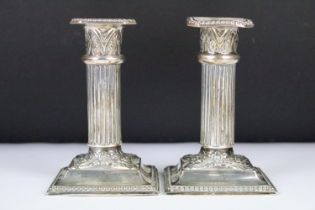 Pair of Victorian silver candlesticks by Watson & Gillot, Sheffield 1897, 11cm high
