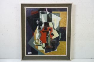 Studio Framed Oil Painting Abstract Still Life of Sculptural Studies and Fruit, 58cm x 49.5cm