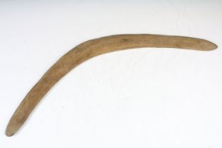 Aboriginal Hardwood Naive Boomerang, un-decorated, 59cm long