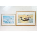 Two Robert Taylor signed aviation prints to include ' Hurricane ' (signed by Bob Stanford Tuck), and