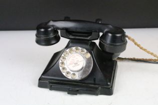 Early-to-mid 20th C black Bakelite dial telephone
