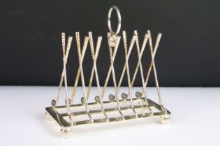 Silver Plated Golf themed Toast Rack