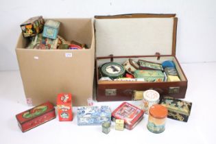Large collection of vintage biscuit / advertising tins to include CWS Biscuits, Typhoo Tea, Ocean
