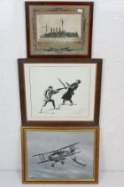 T J Oswald, Fairey Swordfish, oil on board, signed lower left, inscribed verso Fairey Swordfish, 821