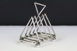 Late 19th / Early 20th century Silver Plate Four Section Toast Rack in the manner of Christopher
