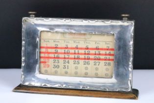 Early 20th century Silver Desk Perpetual Calendar, Birmingham 1924