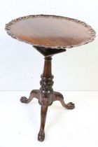 George III style Mahogany Tilt Top Tea Table with birdcage action, 71cm high x 51cm diameter