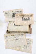 A collection of approx 100 copies of the Daily Telegraph newspapers form World War Two dating from