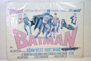 An original 1966 20th Century Fox 'Batman' Quad poster, mounted to board, measures approx 94cm x