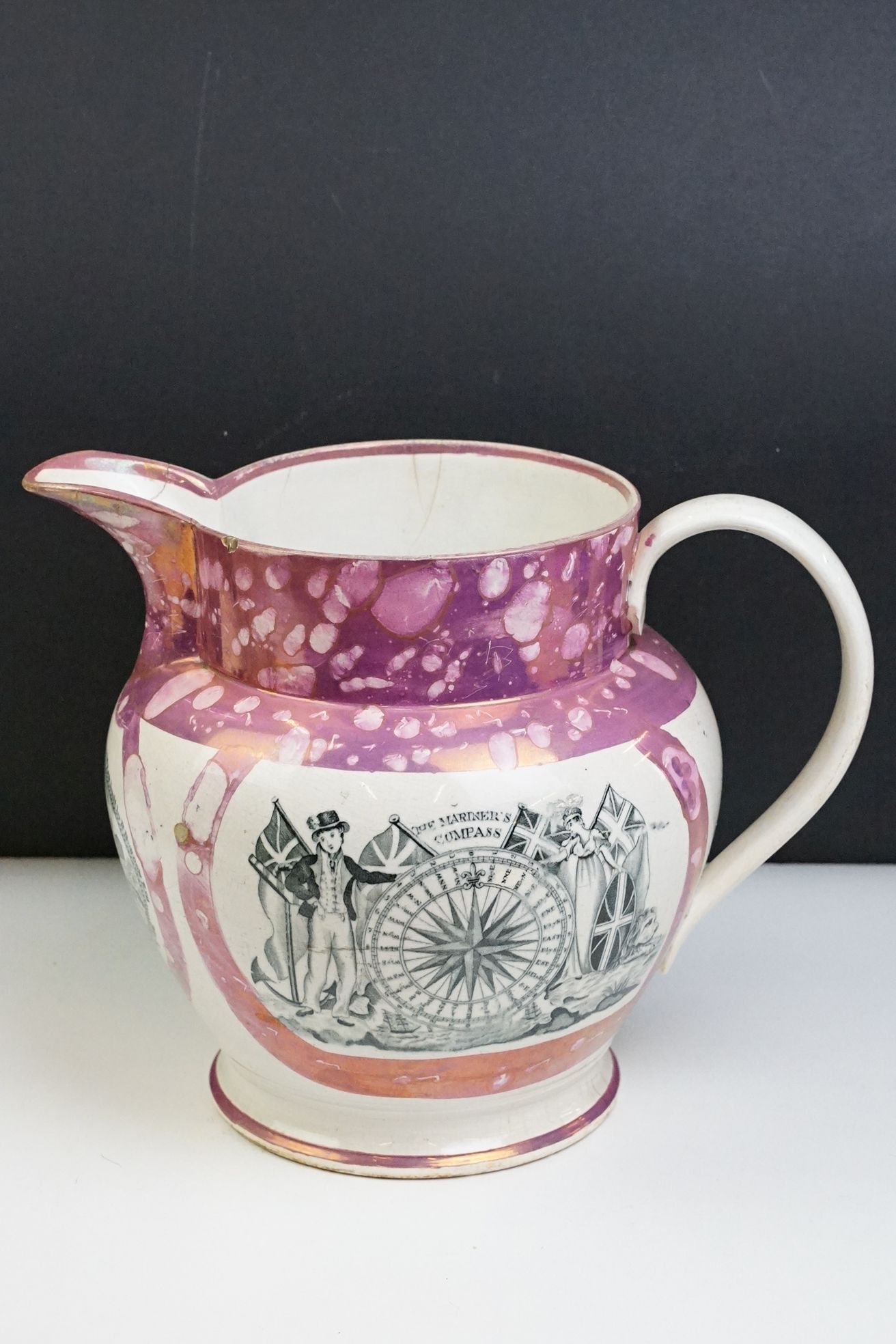 Group of Sunderland lustre pottery to include a 19th century Sunderland pink lustre jug with - Image 9 of 21