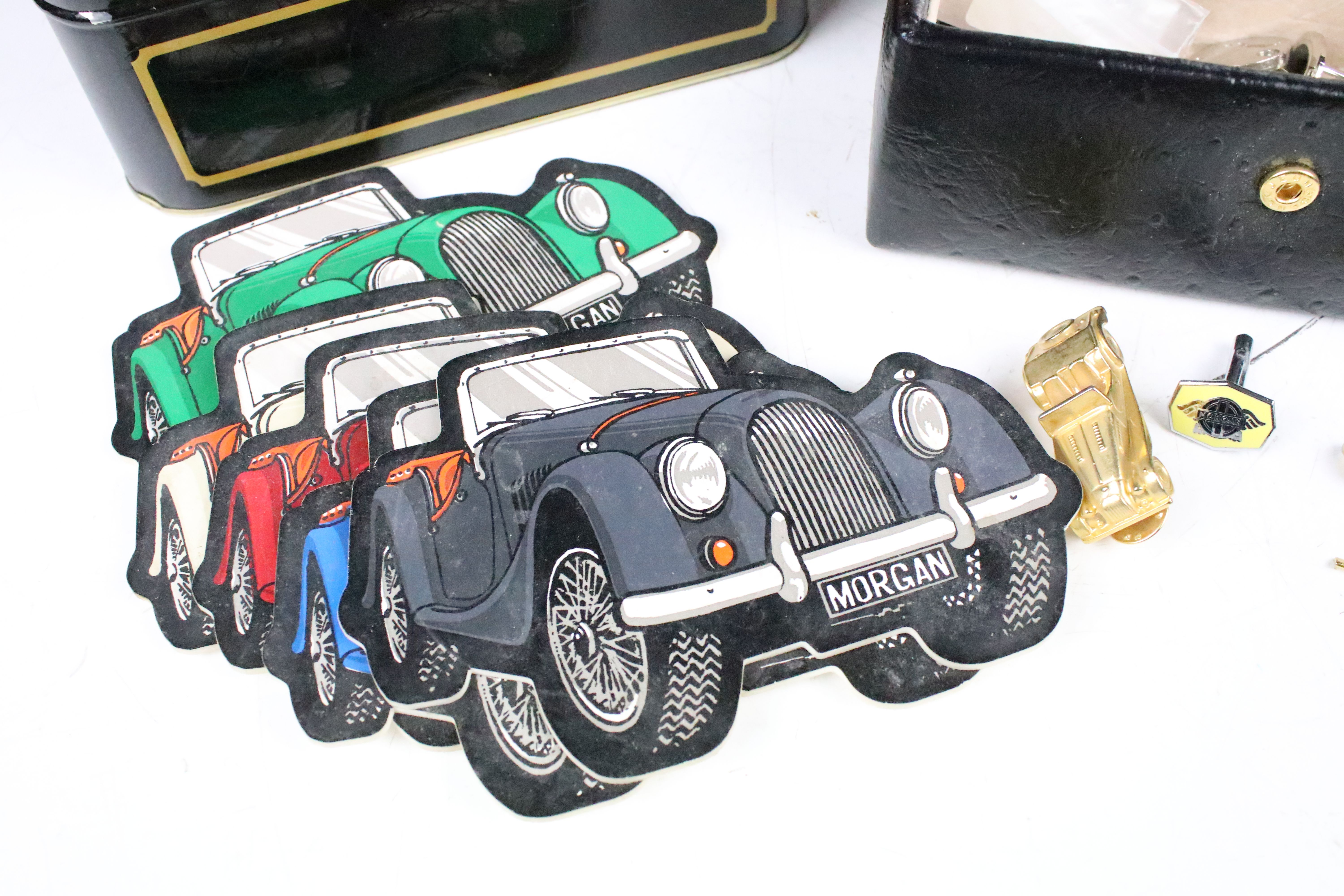A collection of Morgan Car collectables to include badges, cufflinks, paperknife, watches....etc... - Image 2 of 7