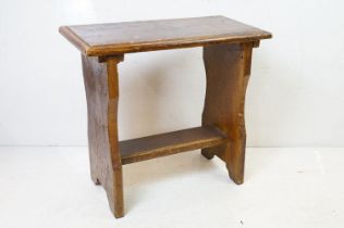 19th / Early 20th century Stained Oak and Pine Chapel or Church style Bench or Seat, 61cm high x