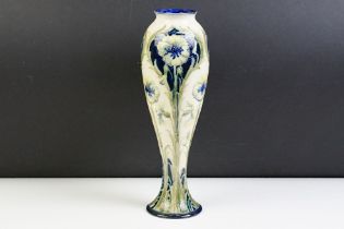 William Moorcroft for Macintyre Florian ware inverted baluster vase, with tubelined blue, green &