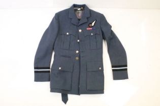 RAF No. 2 Dress Jacket, circa 1980's, with navigators wing badge and twin medal bar