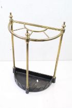 Victorian style Brass Demi-lune Stickstand, 60cm high x 41cm wide