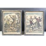 Juan Castells Marti, circa 1940’s, pair of Woodblock Prints of Spanish Dancers titled (Bolero