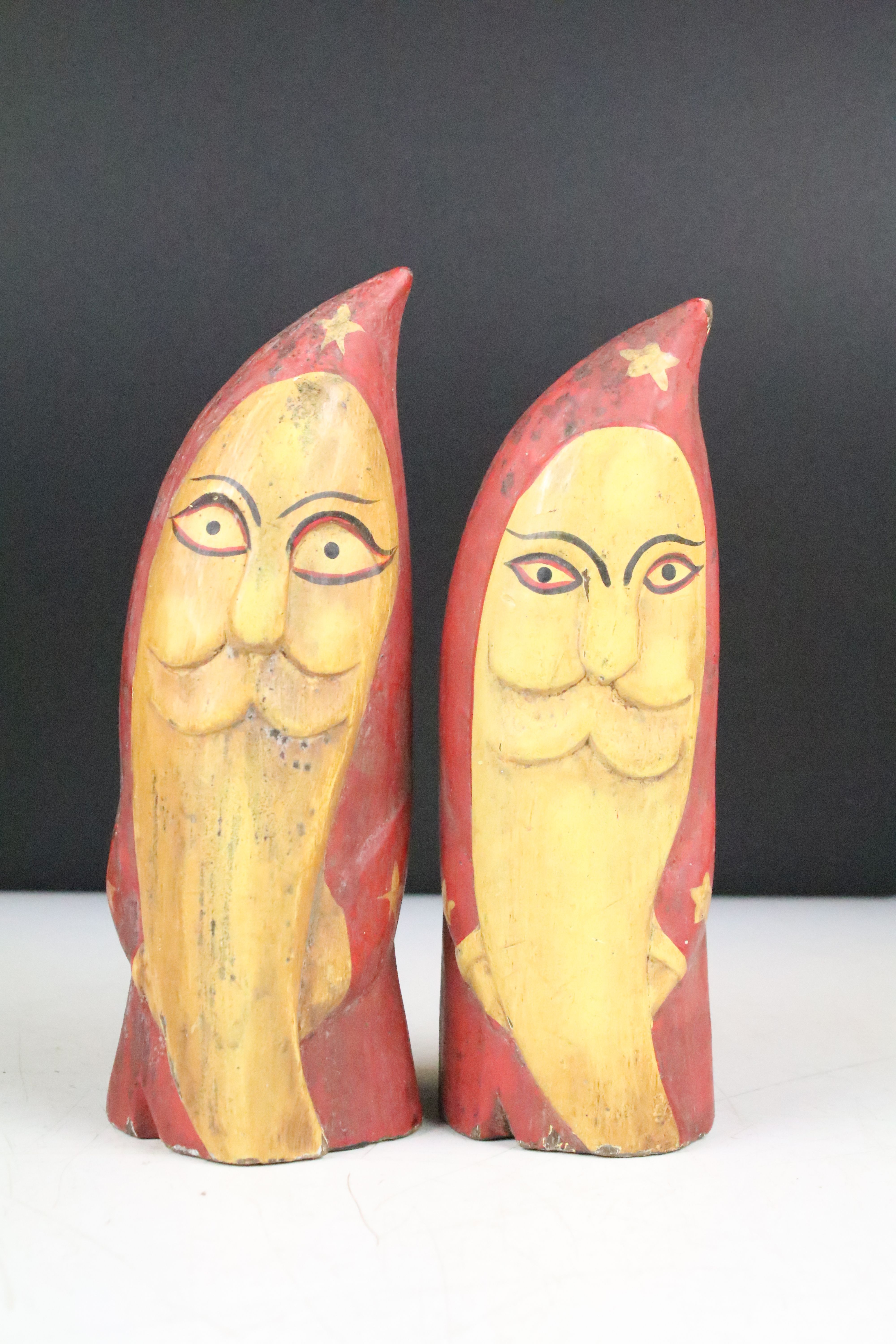 Set of four Scandinavian style folk art painted wooden figures, tallest approx 20cm - Image 2 of 5