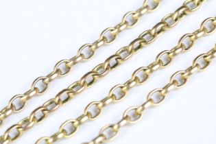 A 9ct gold Belcher chain link necklace, measures approx 24", marked 9ct to the clasp, weight is