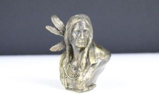 Brass Cased Vesta in the form of a Native American Indian